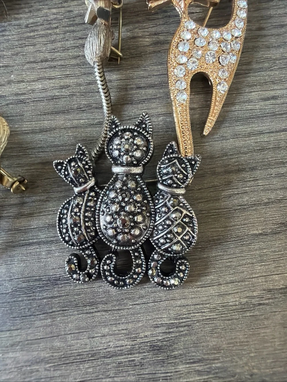 8 Cat & Dog Decorative Brooches Vintage Rhinestones, MJent , Poodles…
